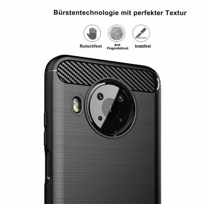 Hülle für Nokia G10/G20 Handyhülle Case Silikon Cover Bumper Carbonfarben