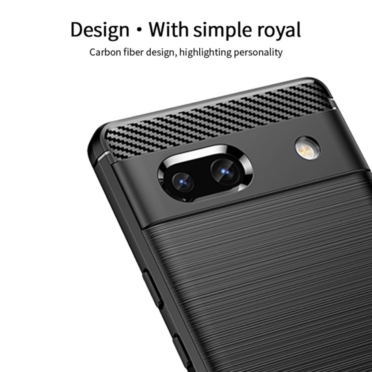Hülle für Google Pixel 7a Handyhülle Silikon Case Bumper Cover Etui Carbonfarben