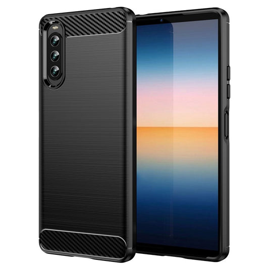 Hülle für Sony Xperia 10 IV Handyhülle Silikon Case Cover Bumper Carbonfarben