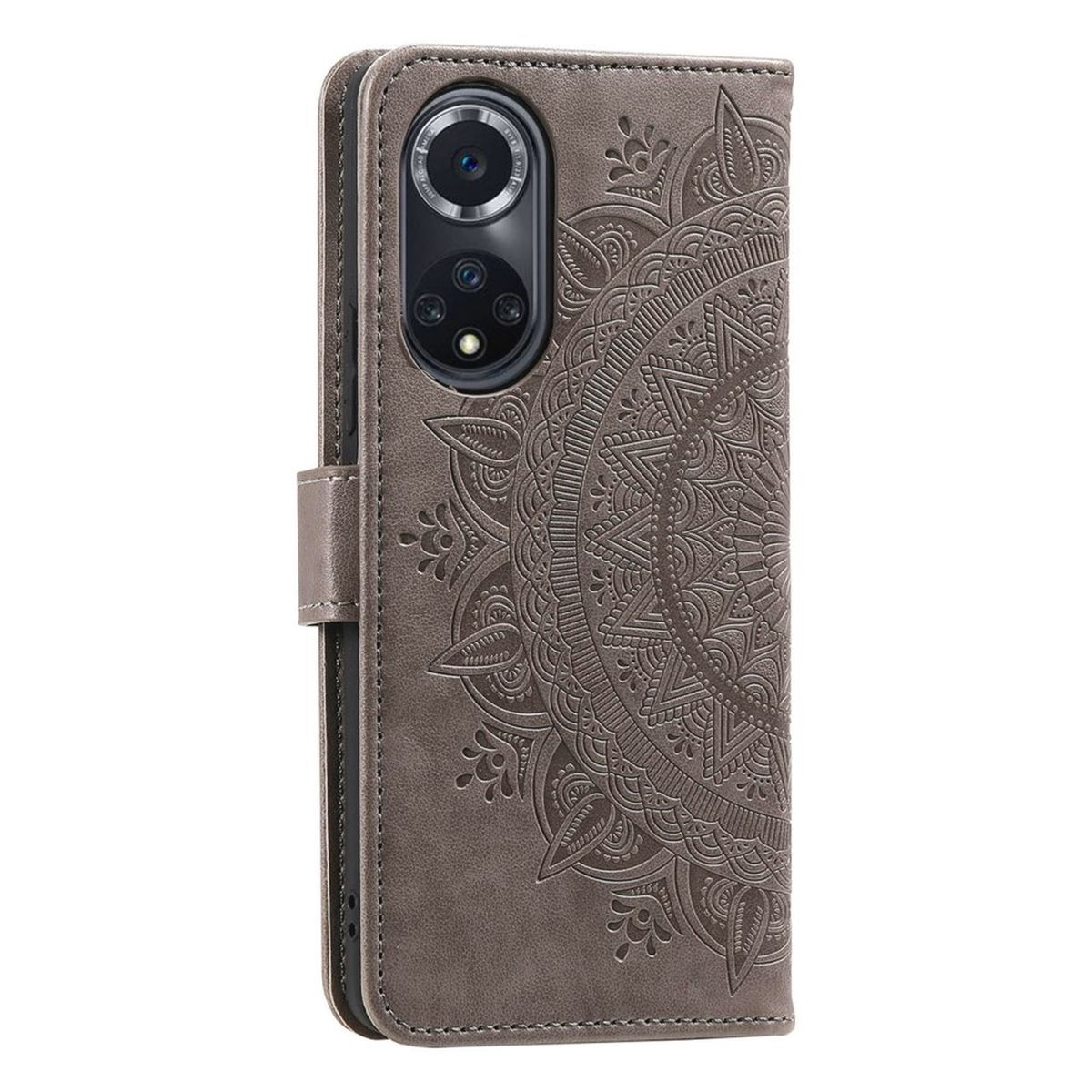 Hülle für Huawei Nova 9 / Honor 50 Handyhülle Flip Case Cover Etui Mandala Grau