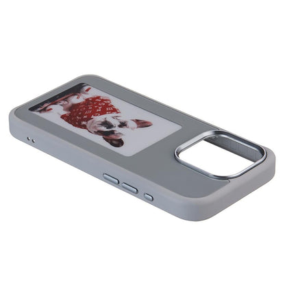 Hülle für Apple iPhone 15 Handy Case mit NFC Display E-Ink Silikon Hybrid Cover