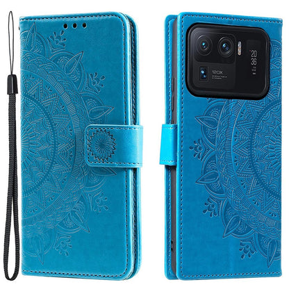Hülle für Xiaomi Mi 11 Ultra Handyhülle Flip Case Cover Schutzhülle Mandala Blau