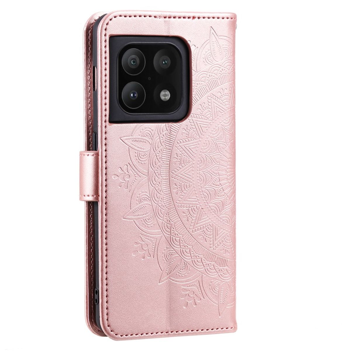 Hülle für OnePlus 10 Pro 5G Handyhülle Flip Case Cover Etui Mandala Rosegold