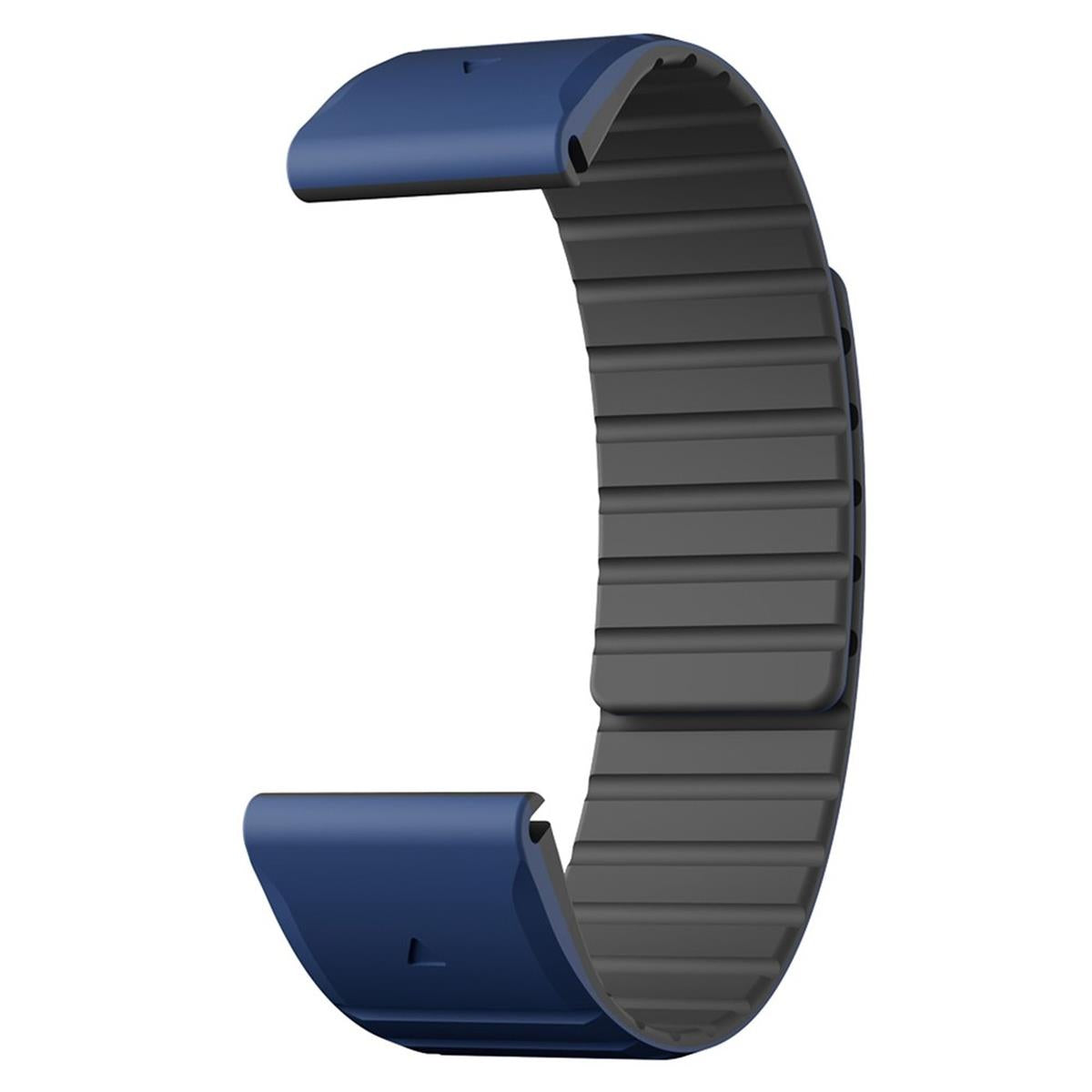 Armband für Garmin Fenix 5/5X/6X/7X Silikon Ersatzband magnetisch Schwarz-Blau