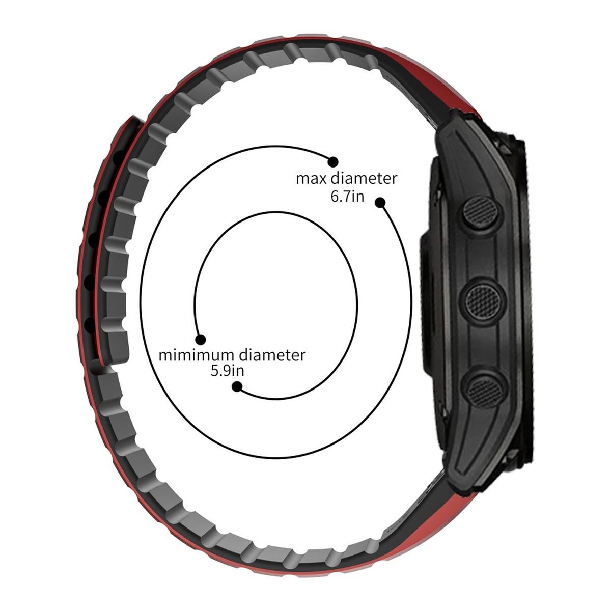 Armband für Garmin Fenix 5/5X/6X/7X Silikon Ersatzband magnetisch Schwarz-Orange