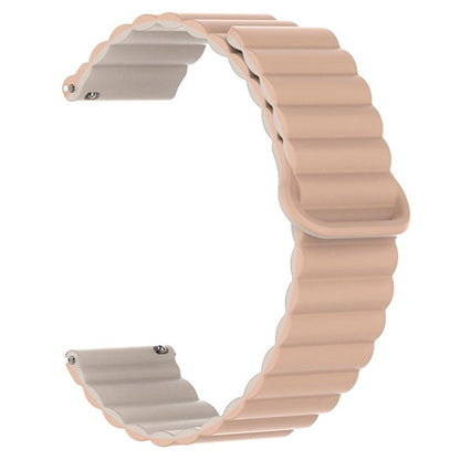 Armband für Samsung Galaxy Watch 3/1/Gear2/S3 Silikon Band 22mm magnetisch Beige/Grau