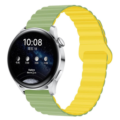 Armband für Samsung Galaxy Watch 3/1/Gear2/S3 Silikon Band 22mm magnetisch Grün/Gelb