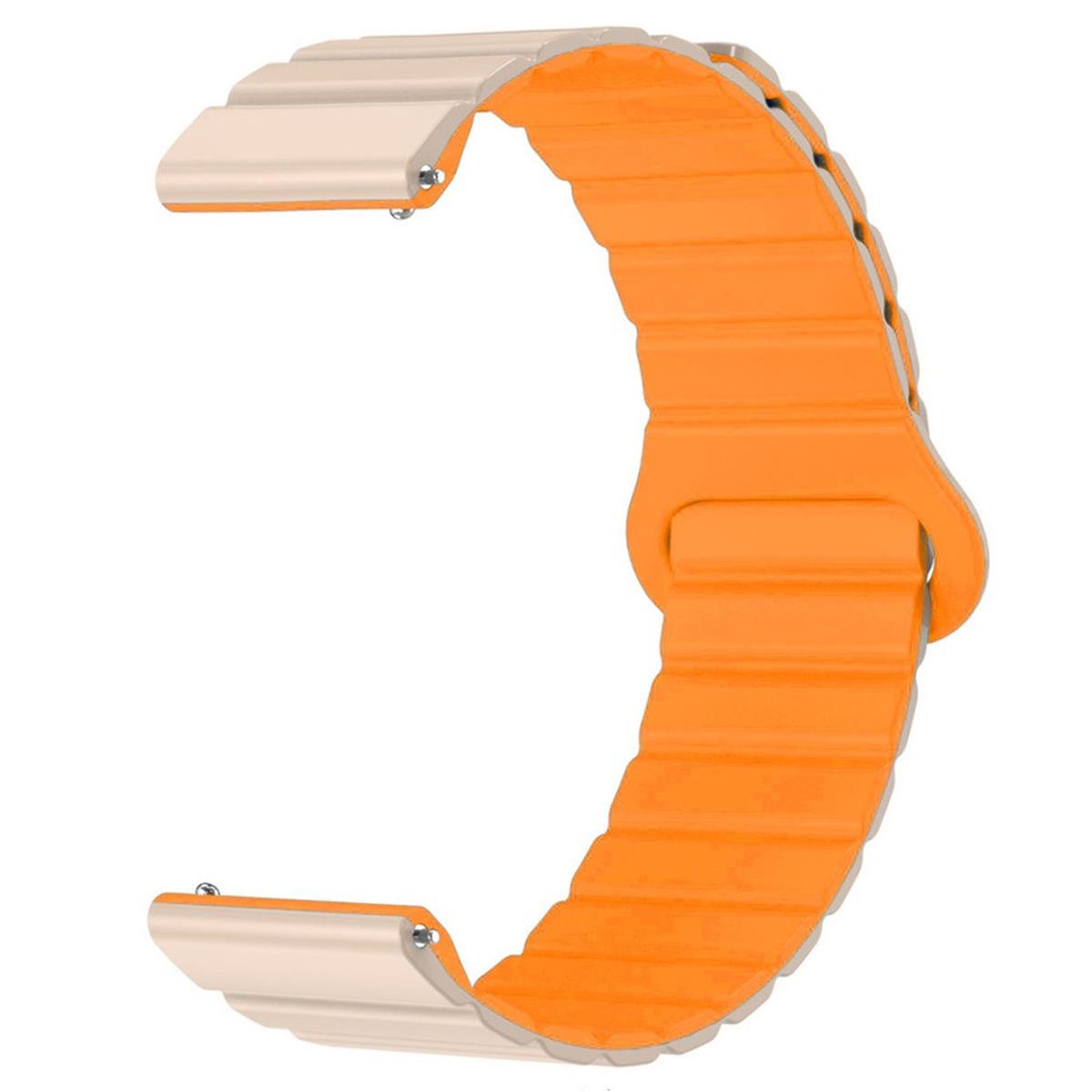 Armband für Samsung Galaxy Watch 3/1/Gear2/S3 Silikon Band 22mm magnetisch Orange/Grau