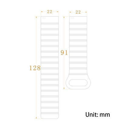Armband für Samsung Galaxy Watch 3/1/Gear2/S3 Silikon Band 22mm magnetisch Schwarz/Orange