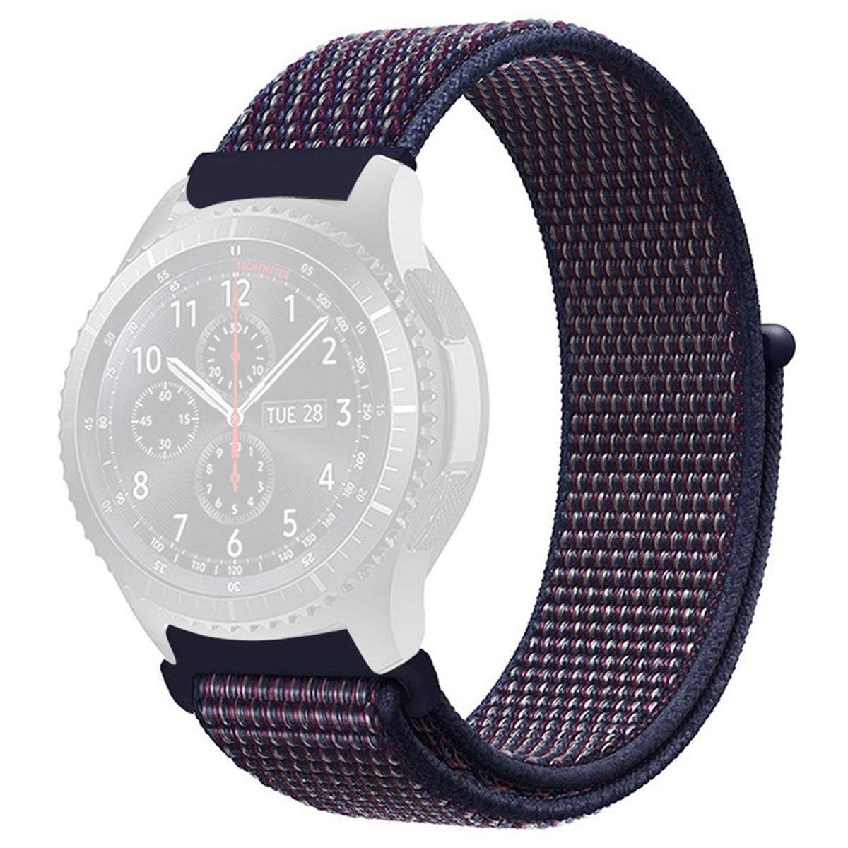 Armband für Samsung Galaxy Watch 3/1/Gear2/S3 Strap Watchband Nylon 22mm Blau