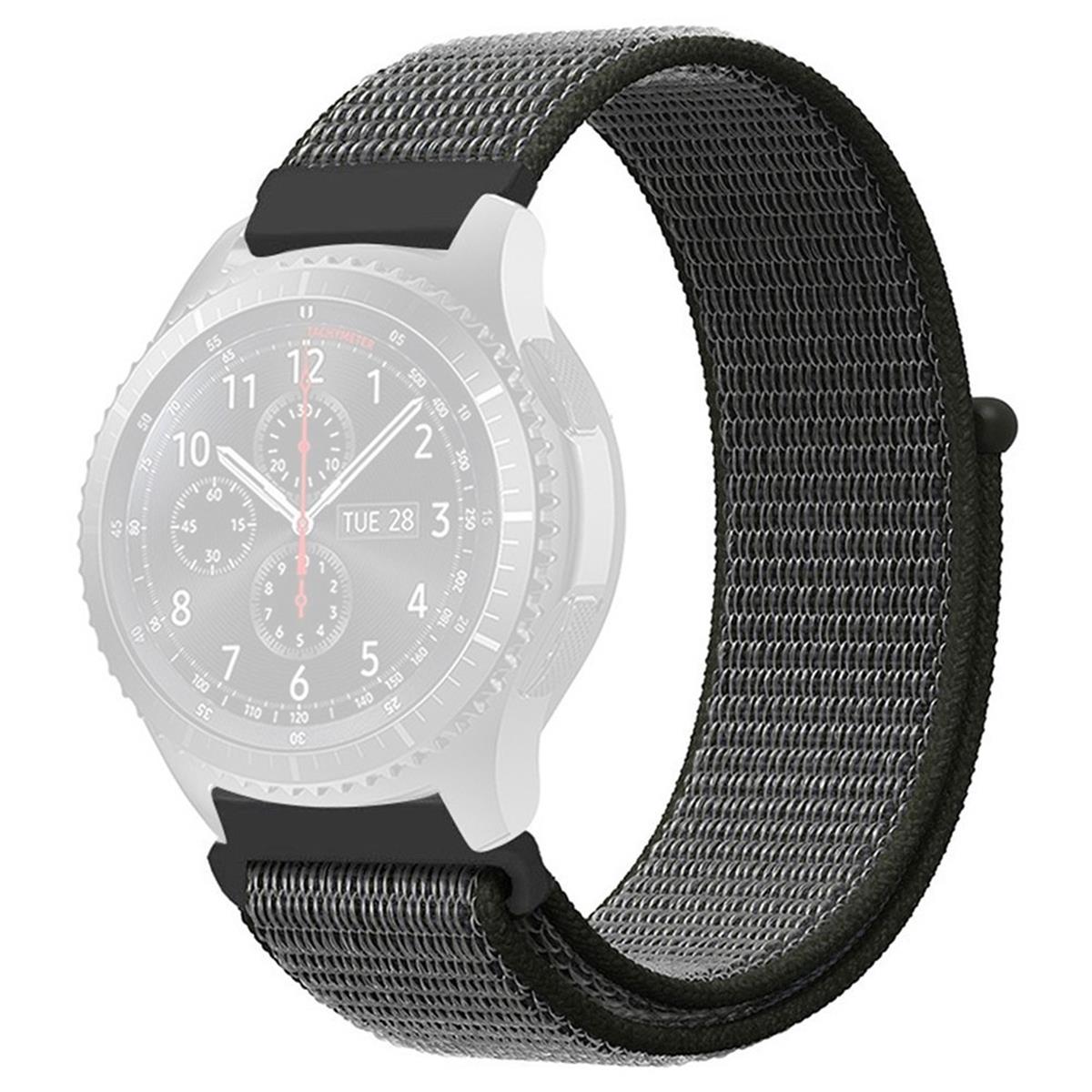 Armband für Samsung Galaxy Watch 3/1/Gear2/S3 Strap Watchband Nylon 22mm Grau