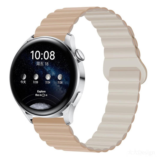 Armband für Samsung Galaxy Watch6/5/5Pro/4/3 Silikon Ersatzband 20mm magnetisch Beige/Grau