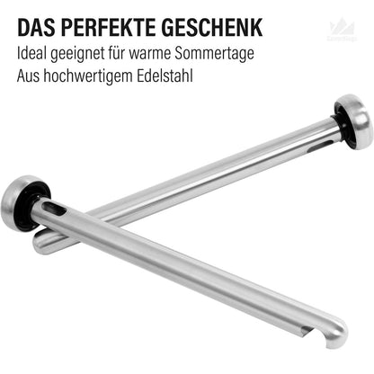 Bierkühler 2 x Edelstahl Bierkühlstab mit Flaschenöffner Bierflaschen Kühlstab