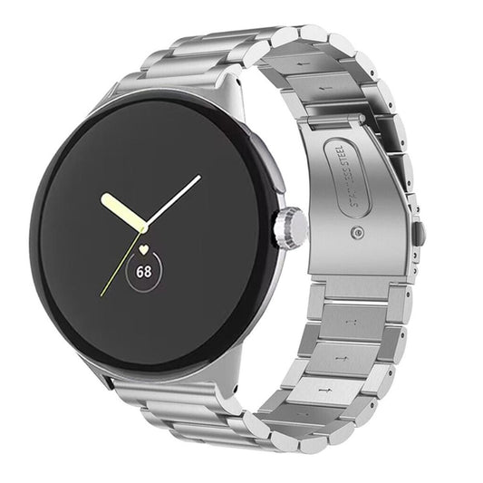 Gliederarmband für Google Pixel Watch 1/2 Ersatzarmband Metall Armband Silber