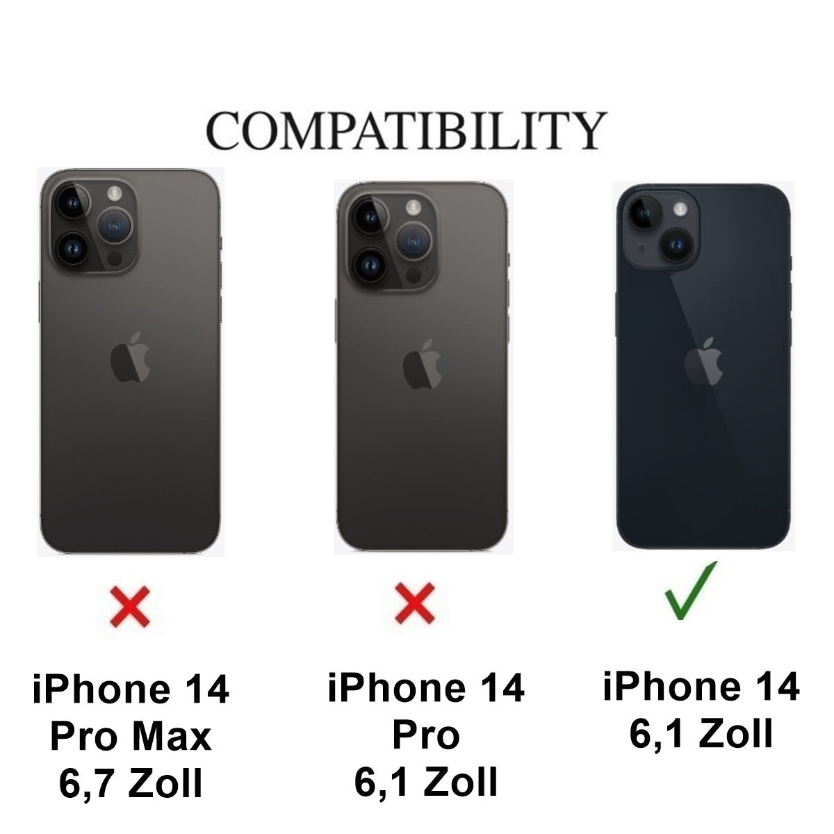 Hülle für Apple iPhone 14 Handyhülle Tasche Hybrid Case Schutzhülle Cover Klar