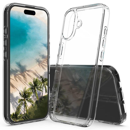 Hülle für Apple iPhone 16 Plus Handyhülle Case Hybrid Silikon Bumper Cover Klar