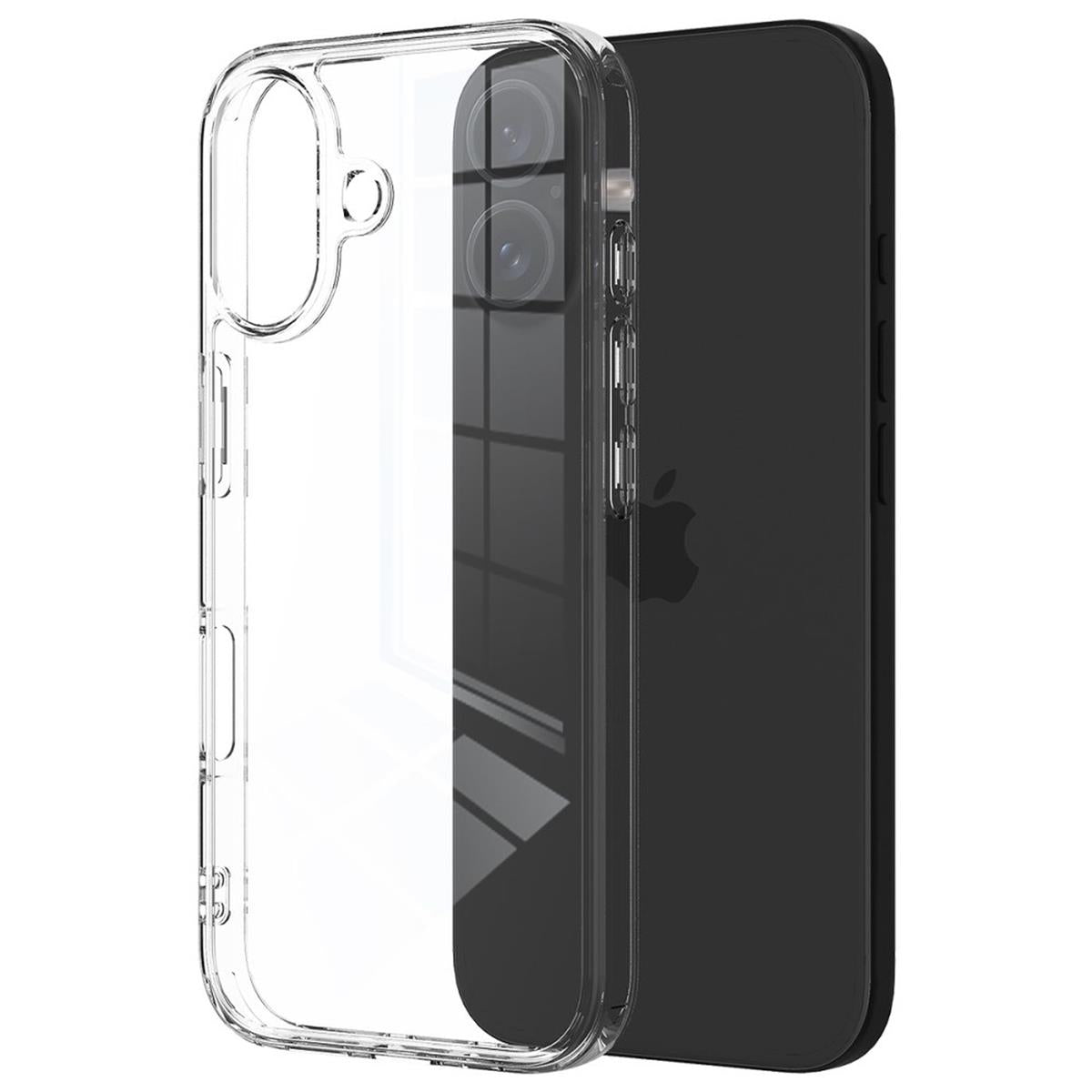 Hülle für Apple iPhone 16 Plus Handyhülle Case Hybrid Silikon Bumper Cover Klar