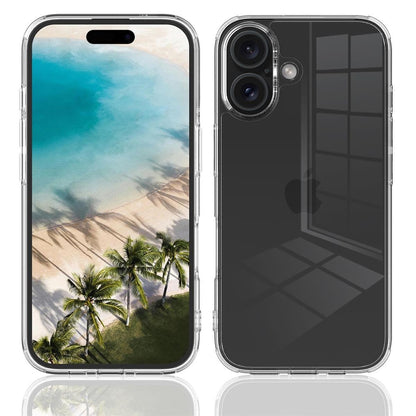 Hülle für Apple iPhone 16 Plus Handyhülle Case Hybrid Silikon Bumper Cover Klar