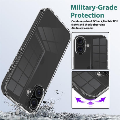Hülle für Apple iPhone 16 Plus Handyhülle Case Hybrid Silikon Bumper Cover Klar