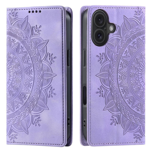 Hülle für Apple iPhone 16 Plus Handyhülle Flip Case Cover Tasche Mandala Lila