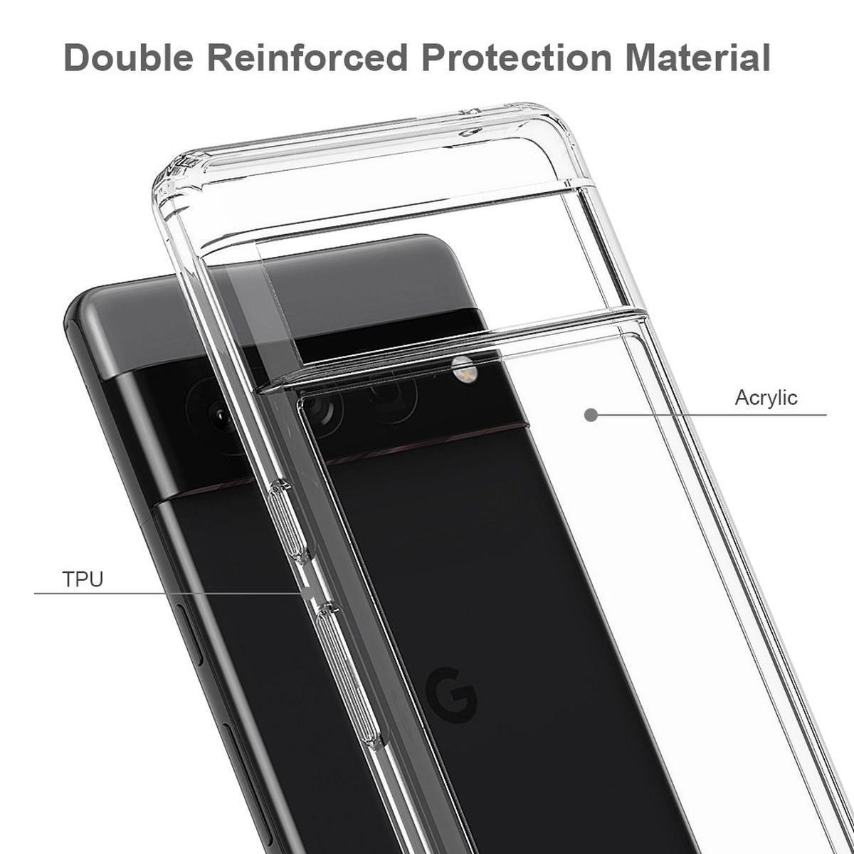 Hülle für Google Pixel 7 Pro Handyhülle Tasche Hybrid Case Schutzhülle Cover Klar