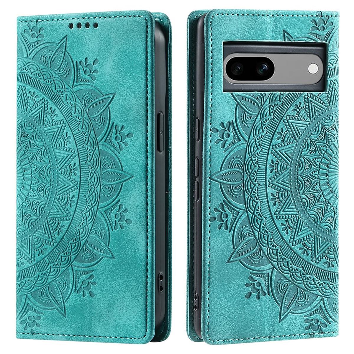 Hülle für Google Pixel 8a Handyhülle Flip Case Cover Tasche Etui Mandala Grün