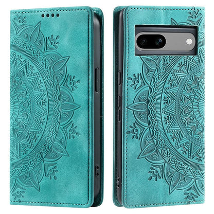 Hülle für Google Pixel 8a Handyhülle Flip Case Cover Tasche Etui Mandala Grün