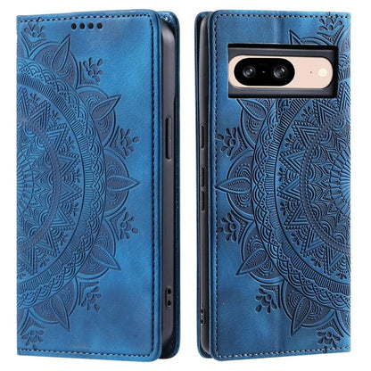Hülle für Google Pixel 9/9 Pro Handyhülle Flip Case Cover Etui Mandala Blau