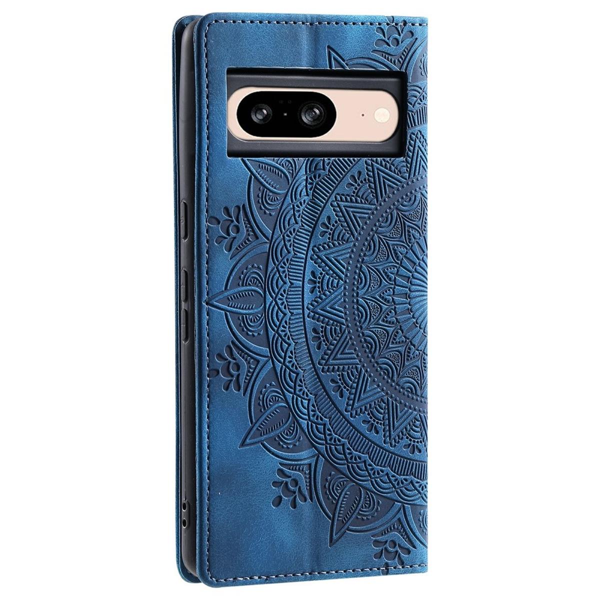 Hülle für Google Pixel 9/9 Pro Handyhülle Flip Case Cover Etui Mandala Blau