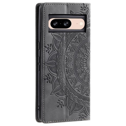 Hülle für Google Pixel 9/9 Pro Handyhülle Flip Case Cover Etui Mandala Grau