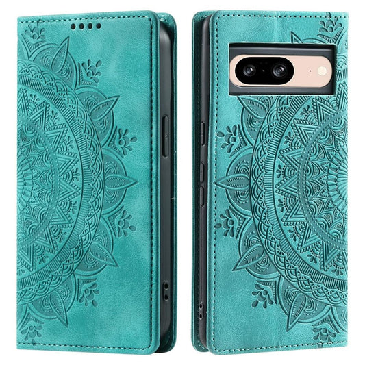 Hülle für Google Pixel 9/9 Pro Handyhülle Flip Case Cover Etui Mandala Grün