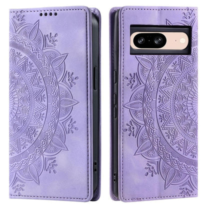 Hülle für Google Pixel 9/9 Pro Handyhülle Flip Case Cover Etui Mandala Lila