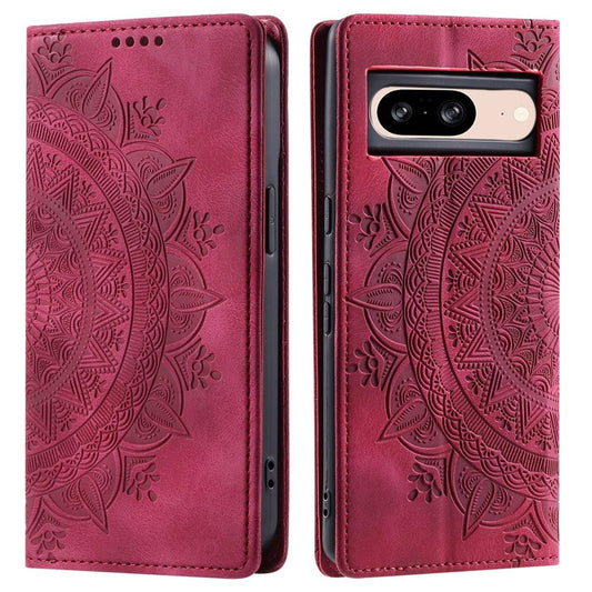 Hülle für Google Pixel 9/9 Pro Handyhülle Flip Case Cover Etui Mandala Rot