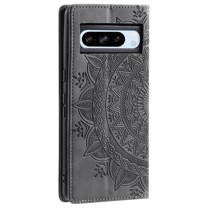 Hülle für Google Pixel 9 Pro XL Handyhülle Flip Case Cover Etui Mandala Grau