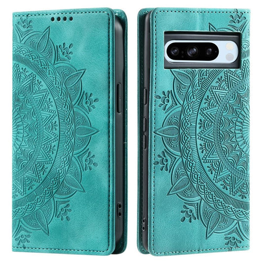 Hülle für Google Pixel 9 Pro XL Handyhülle Flip Case Cover Etui Mandala Grün