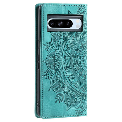 Hülle für Google Pixel 9 Pro XL Handyhülle Flip Case Cover Etui Mandala Grün