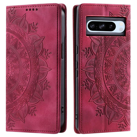 Hülle für Google Pixel 9 Pro XL Handyhülle Flip Case Cover Etui Mandala Rot