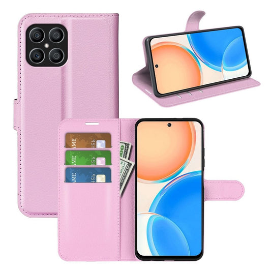 Hülle für Honor X8 Handyhülle Flip Case Schutzhülle Cover Tasche Etui Rosa