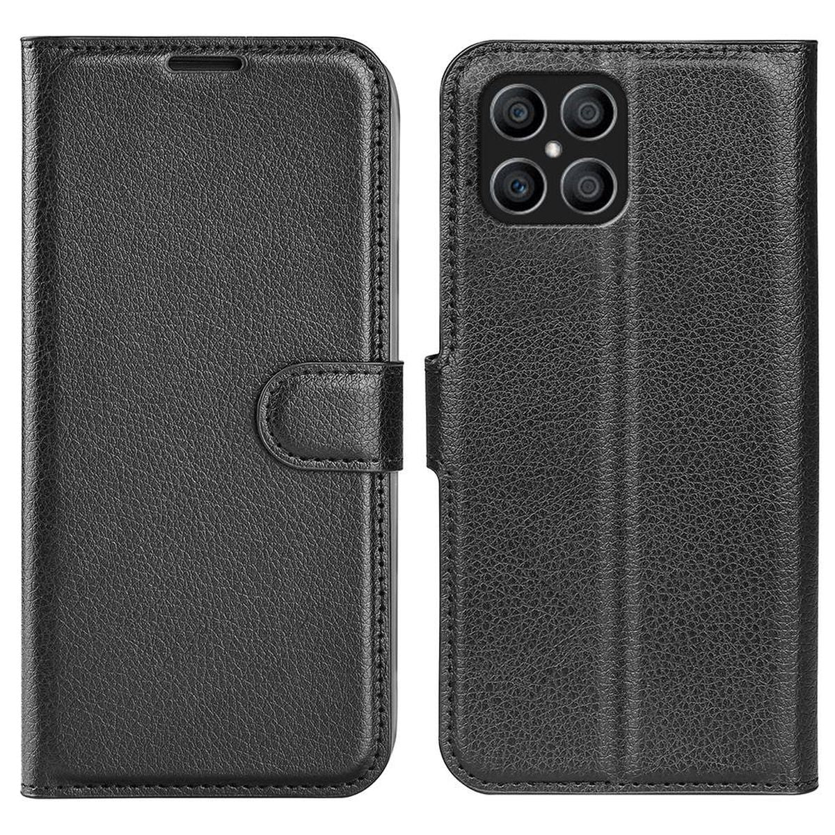 Hülle für Honor X8 Handyhülle Flip Case Schutzhülle Cover Tasche Etui Schwarz