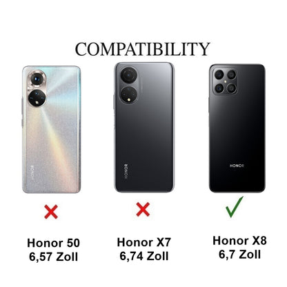 Hülle für Honor X8 Handyhülle Flip Case Schutzhülle Cover Tasche Etui Schwarz