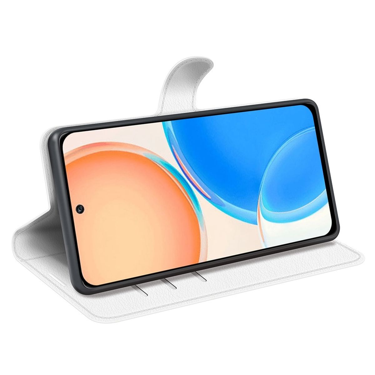 Hülle für Honor X8 Handyhülle Flip Case Schutzhülle Cover Tasche Etui Weiß