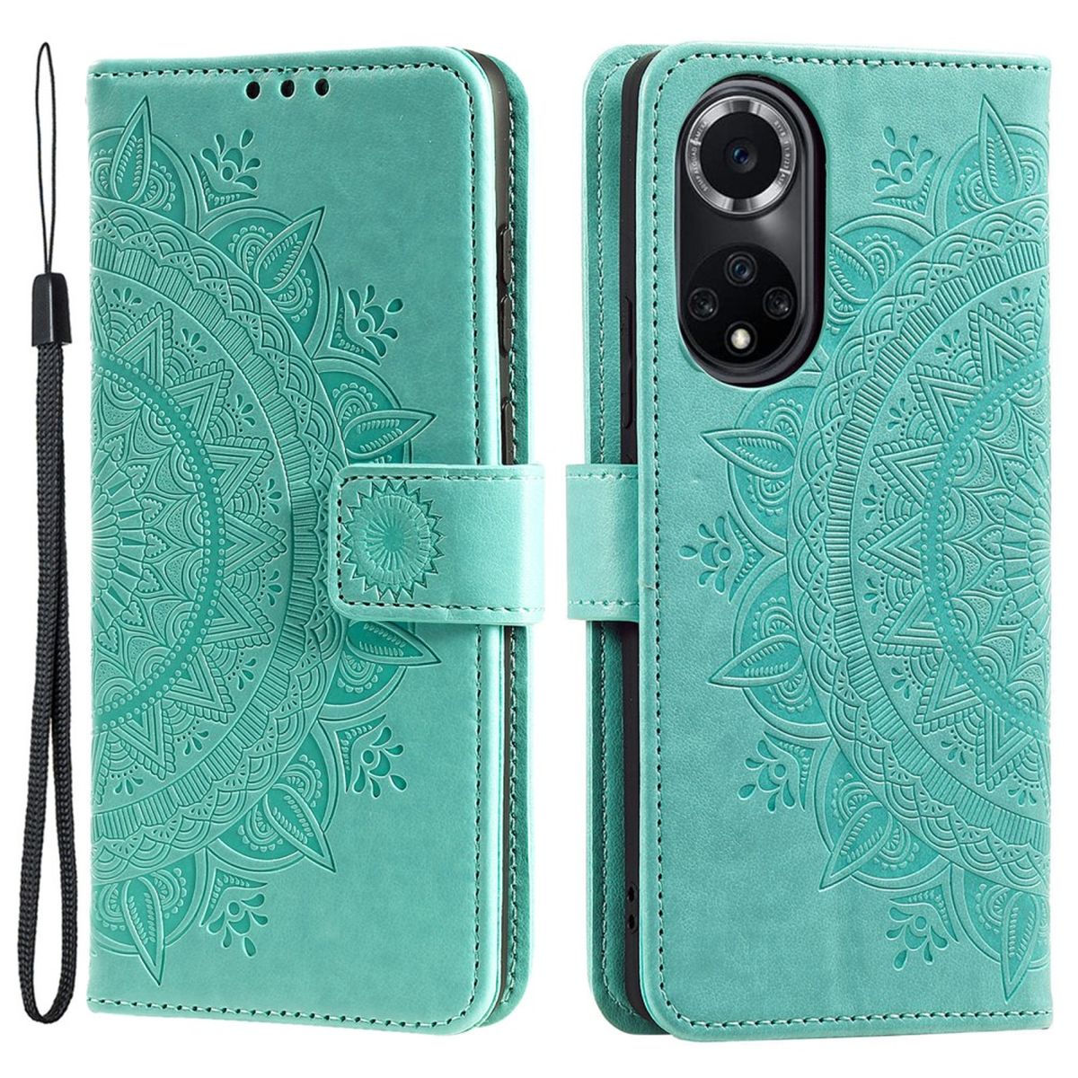 Hülle für Huawei Nova 9 / Honor 50 Handyhülle Flip Case Cover Etui Mandala Grün