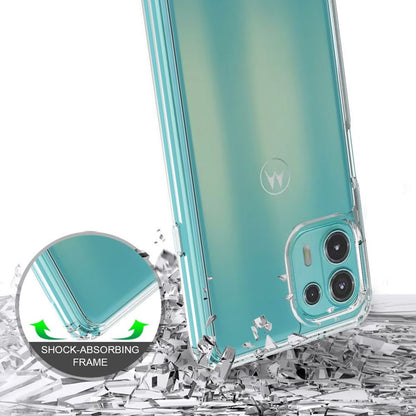 Hülle für Motorola Edge 20 Lite Handyhülle Hybrid Silikon Case Bumper Cover Klar