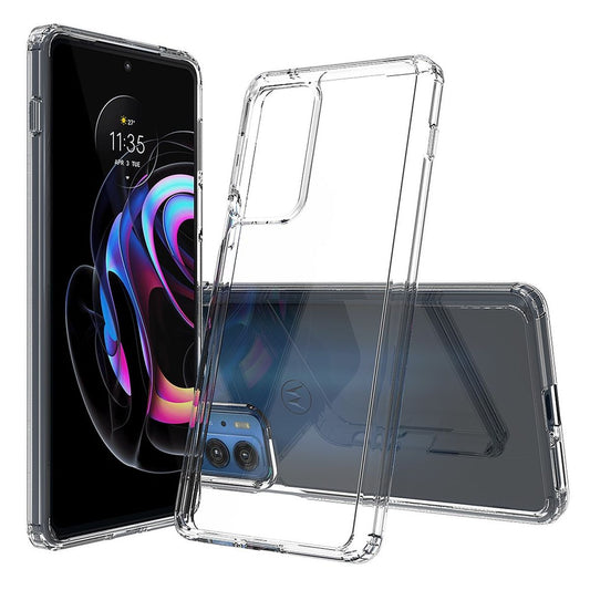 Hülle für Motorola Edge 20 Pro Handyhülle Hybrid Silikon Case Bumper Cover Klar