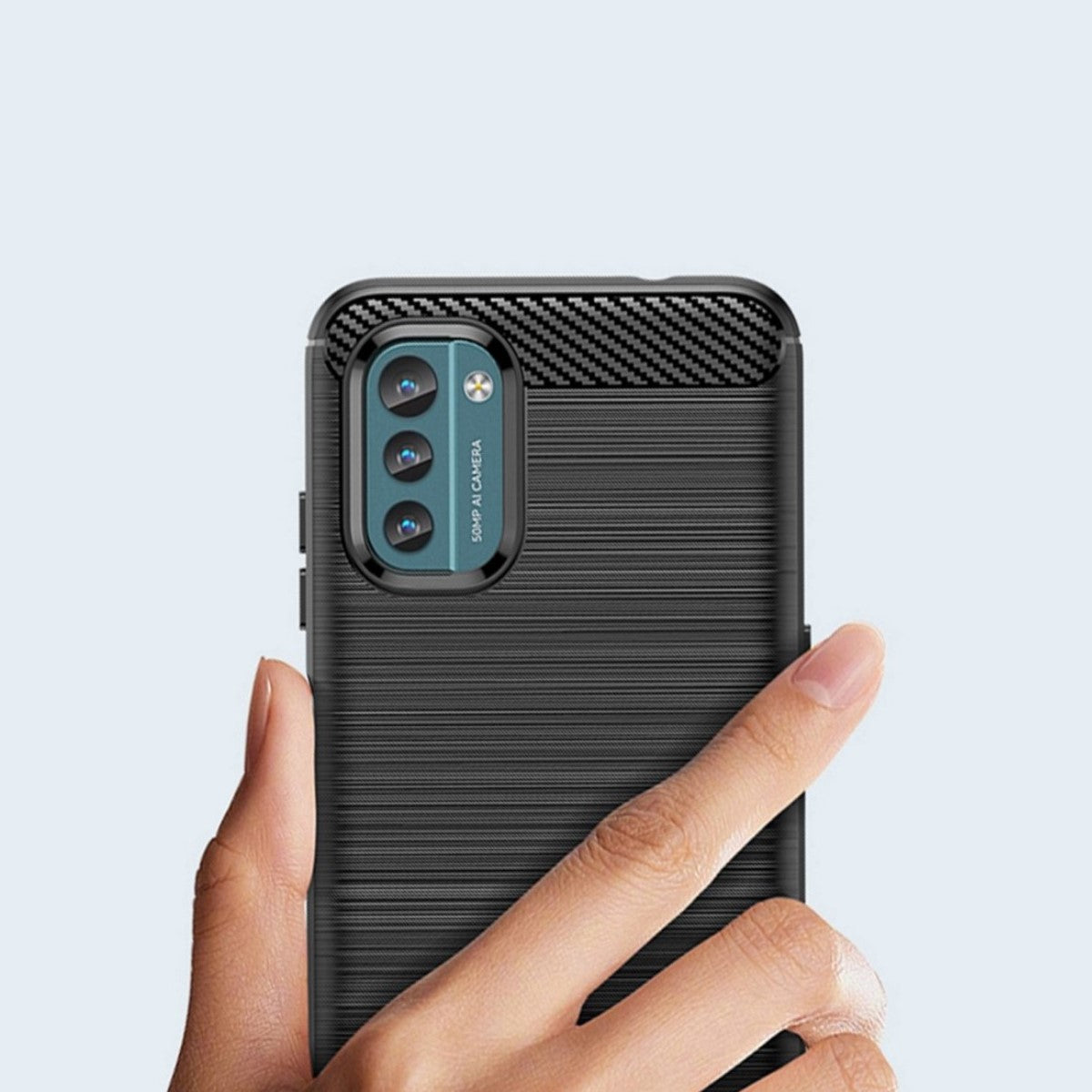 Hülle für Nokia G11/G21 Handyhülle Silikon Case Cover Bumper Carbonfarben