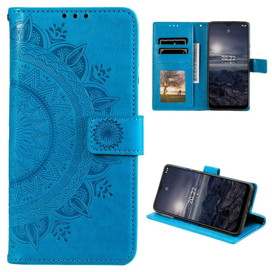 Hülle für Nokia G21/G11 Handyhülle Flip Case Cover Schutzhülle Etui Mandala Blau