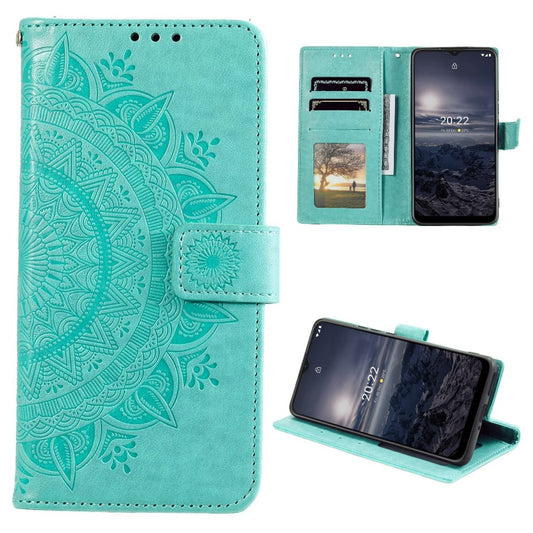 Hülle für Nokia G21/G11 Handyhülle Flip Case Cover Schutzhülle Etui Mandala Grün