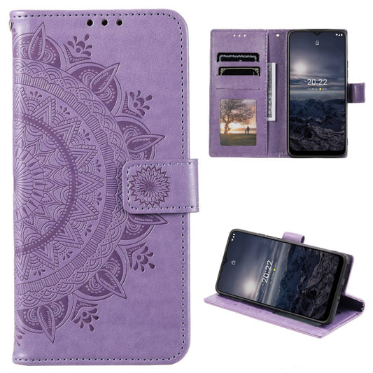 Hülle für Nokia G21/G11 Handyhülle Flip Case Cover Schutzhülle Etui Mandala Lila