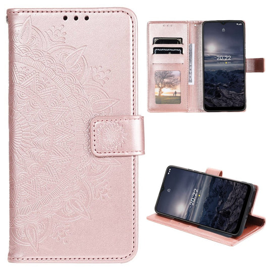 Hülle für Nokia G21/G11 Handyhülle Flip Case Cover Schutzhülle Mandala Rosegold