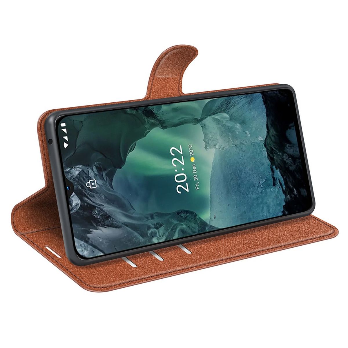 Hülle für Nokia G21/G11 Handyhülle Flip Case Schutzhülle Cover Tasche Etui Braun